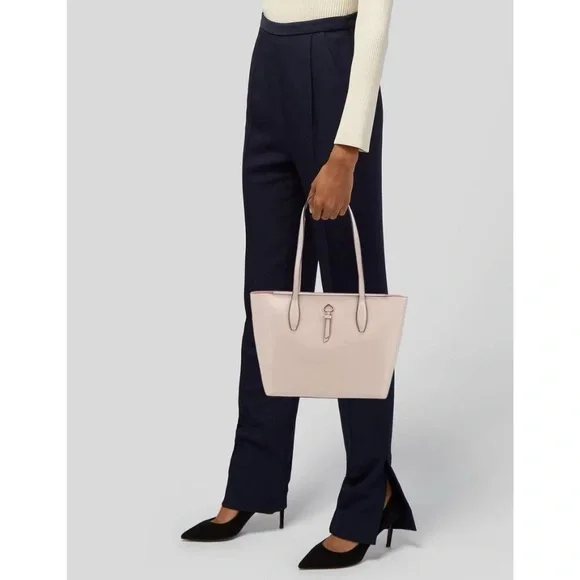 Kate Spade New York Adel Pale Pink Beige Leather Tote Bag - Picture 2 of 11